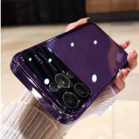 【Soft case/Large window/Purple】เคส compatible for iPhone 7 8 plus x xr xs max 11 12 13 14 pro max case