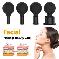 【CW】❁  4Pcs Rubber Massage Cupping Glass Face Sucker Anti-Cellulite Cups Jar Burning