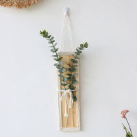 Air Plant Holder Macrame Plant Hanger Boho Home Decor Wall Plant Dry Flower Pot for Farmhouse Garden Bedrrom Decoration Gift