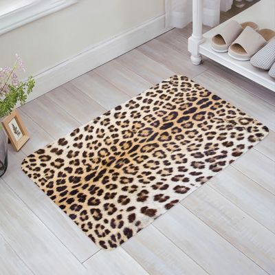 Leopard Animal Skin Floor Mat Entrance Door Mat Living Room Kitchen Rug Non-Slip Carpet Bathroom Doormat Home Decor