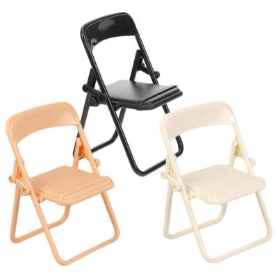 Chair Shape Cell Phone Holder Mini Folding Chairs Mobile Phone Holder Universal Multifunctional Table Dollhouse Decoration for Video Calling Mobile Phones Watching Video cozy