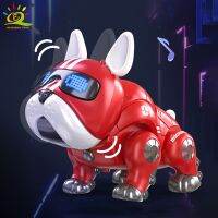 HUIQIBAO Dance Music Bulldog Robot Intelligent Interactive Dog Light Toys for Children Kids Early Education Babys Toy Boys Gifts