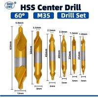 [HOT 2023] HSS Combined Center Drills Ti เคลือบ60องศา Countersinks มุมชุดบิต6Pcs 1.0-5มม.โลหะ Centering Dril Bit เครื่องกลึง W6542 M35