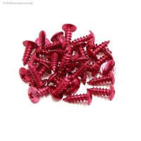 ✵❉ X Autohaux 30pcs/50pcs/120pcs Universal Red Motorcycle Cross Head Self Tapping Bolts Screws Nut Round Head 5mm Thread Diameter