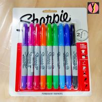 Sharpie ปากกามาร์คเกอร์  2 หัว กันน้ำ PERMANENT เขียนได้ทุกพื้นผิว แพ็ค 9 ด้าม