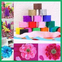 QIGUI 1 Roll สี อุปกรณ์ปาร์ตี้ สายรุ้ง ตกแต่งงานแต่งงาน Crepe Paper Streamers กระดาษ DIY Garland การถ่ายภาพฉากหลัง