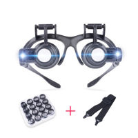 LED Light Magnifier Glasses 2.5X4X6X8X10X15X20X25X Lens Loupe Magnifying Eyewear for Reading Watch Repairing