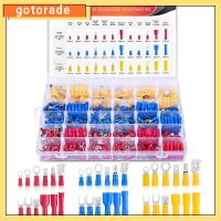 GOTORADE 840Pcs ก้นประกบกัน ขั้วต่อสายไฟ แหวน/ส้อม/จอบ/กระสุน ลูกหมูกลับ ขั้วต่อไฟฟ้า ขั้วต่อผสม ขั้วฉนวน ยานยนต์สำหรับรถยนต์