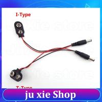 JuXie store 5/10Pcs DC 9V Battery Clips Connector Buckle Connect wires Black Red Cable Connection dc male 5.5x2.1mm