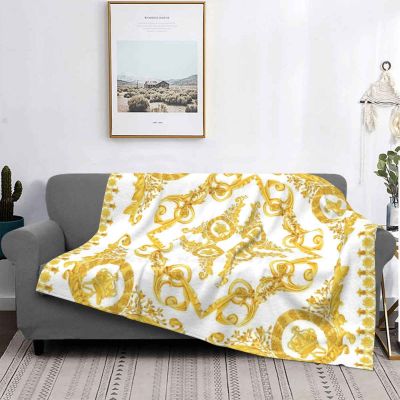 【CW】♝ﺴ▬  Baroque Prints Greek Ornament Meander Meandros Air Conditioning Blanket Fashion Soft