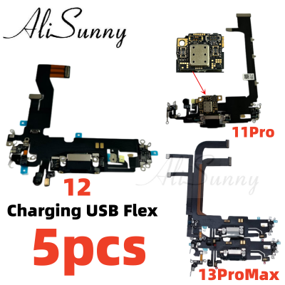 AliSunny แท่น USB 5ยูนิตสายเคเบิลงอได้สำหรับ11 12 13 Pro Max ที่ชาร์จ Penyambung Bahagian