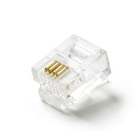 RJ11 6P UTP 4C สายโทรศัพท์ตัวเชื่อมชุบทองโปร่งใสค่อนข้างมาก30ชิ้นปลั๊ก RJ11ตัวผู้แบบไม่หุ้มฉนวน