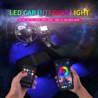 [ANYA Auto Parts] Led Car Foot Ambient Light พร้อม USB Neon Mood Lighting Backlight Music Control App RGB Auto Interior Decorative Atmosphere Light