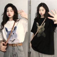 ?Grace_chili?2392 เสื้อยืดผู้หญิงแฟชั่นวัยรุ่น oversize คอกลม