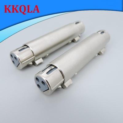 QKKQLA Shop 1pcs metal 3-Pin 3 core XLR Female to Female Audio cable connection Microphone Mic Adapter Connector xlr female to xlr female a1