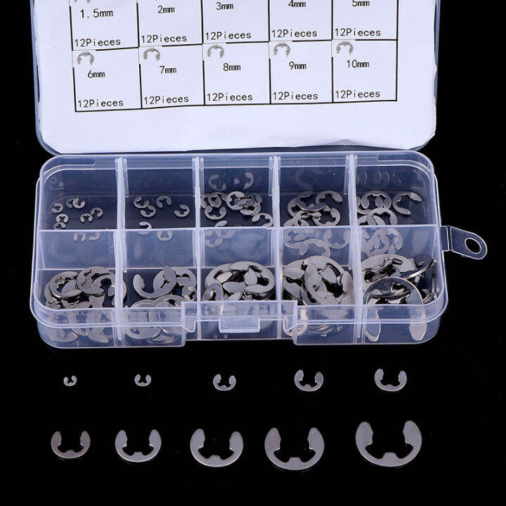REMAI 120Pcs/Box 304 Stainless Steel EClip Retaining Circlip