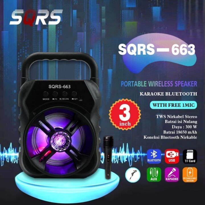 SPEAKER BLUETOOTH KARAOKE SUPER BASS 5009 FREE MIC PALING LARIS