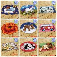 Animal Series Latch Hook Hand Knitted Embroidered Pillow Unfinished Embroidery Material Latch Hook Rug Kits Beginner DIY Supply