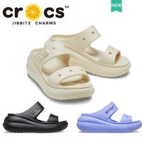 crocs แท้  100% CRUSH SANDAL รองเท้าแตะส้นสูง พื้นหนา กันลื่น มีรูกลวง เหมาะกับเดินชายหาด สําหรับผู้หญิง#207670 912