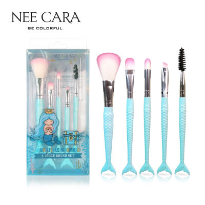 [Clearance] NEE CARA นีคาร่า แปรงแต่งหน้า เซ็ต 5 ชิ้น ชุดแปรง นางเงือกน้อย N688 NEE CARA LITTLE MERMAID SET