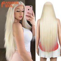 【jw】✗❀  FASHION IDOL Wigs Straight Hair Synthetic Wig 38 Inch Ombre Blonde BIO Shipping