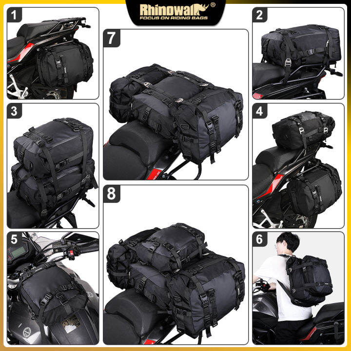 Rhinowalk Motorcycle Back Seat Bag 10/20/30L Waterproof Multifunctional ...