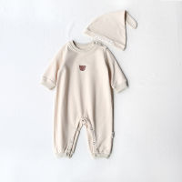 MILANCEL  Autumn New Baby Clothes Bear Newborn Romper Cotton Toddler Jumpsuit Casual Baby Girl Clothes With Hat