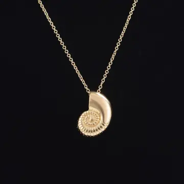 Tiny Gold Snail Shell Pendant For Sale at 1stDibs