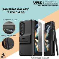 เคสโทรศัพท์มือถือกระจกนิรภัย ป้องกันรอย พร้อมขาตั้ง สําหรับ Samsung Galaxy Z Fold 4 5G