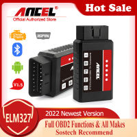 Ancel Elm327รถ OBD2เครื่องสแกนเนอร์บลูทูธ1.5 V ในอุปกรณ์ Android ตรวจสอบเครื่องอ่านรหัสเครื่องยนต์การบันทึกข้อมูลเซ็นเซอร์ปัจจุบันข้อมูลอ่านข้อมูลรถยนต์ Auto สแกนยานยนต์เครื่องมือ OBDII