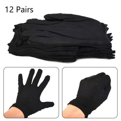 ⭐ลูกปัด Lalangbeads⭐Comfort ให้ความชุ่มชื้นทำความสะอาดแห้งขนาดใหญ่ถุงมือสีดำแบบนิ่มใช้กลางแจ้งมาใหม่ล่าสุดใหม่12คู่