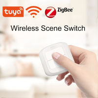 New Tuya WiFiZigBee 2 Gang Wireless 6 Scene Switch Push Button Controller Battery Powered Automation Scenario for Tuya Devices