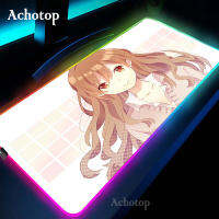 Horimiya LED Light Mousepad RGB Keyboard Cover Desk-mat Colorful Surface Mouse Pad Anime Waterproof World Computer Gamer CS Dota