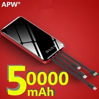 Power Bank 50000mAh Fast Charging Power Bank Portable Battery Charger Own Line Power Bank For iPhone 12Pro Xiaomi Huawei ( HOT SELL) tzbkx996
