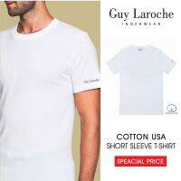 GUY LAROCHE เสื้อ T-Shirt ผ้า 100% Cotton เนื้อแน่นนุ่มสบาย ปักแขน รุ่น(JVU2402R8)