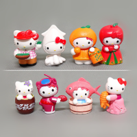 8ชิ้น Sanrio อะนิเมะรูป H Ello K Itty Kawaii KT แมวตุ๊กตารุ่นของเล่นตกแต่งเก็บเครื่องประดับของขวัญสำหรับเด็ก