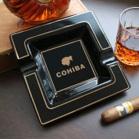 COHIBA คลาสสิกเซรามิกซิการ์ที่เขี่ยที่ใส่ซิการ์ในบ้านแกดเจ็ตแบบพกพาเดินทางเถ้าสล็อตยาสูบอุปกรณ์สูบ