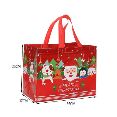 Christmas Folding Bag Christmas Snowman Bag Santa Bag Non-woven Bags Tote Bag Cartoon Bag