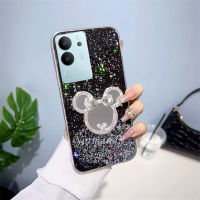 เคสใส่โทรศัพท์แวววาวระยิบระยับใสพร้อมส่งสำหรับ VIVO V29 Y27 Y78 5G 4G 2023ใหม่เคสมือถือใสพร้อม Flash น่ารักแต่งหน้ากระจก TPU Silicagel เคสนิ่มกันกระแทกฝาหลัง