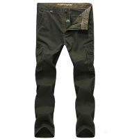 Mens Overalls Military Army Cargo Pants Spring Cotton Baggy Denim Pants Male Multi-pockets Casual Long Trousers Plus Size 42