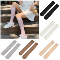 【CC】ஐ♞﹍  New Transparent Socks Fashion Stockings Elastic Cotton Over Calf Womens Female