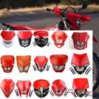 10.✌♛โคมไฟสำหรับรถฮอนด้า CRF450 CRF300 CRF250 CRF150 CRF125รถมอเตอร์ครอสสีแดง CRF XR CR 650ไฟฉายคาดศีรษะไฟหน้า LED