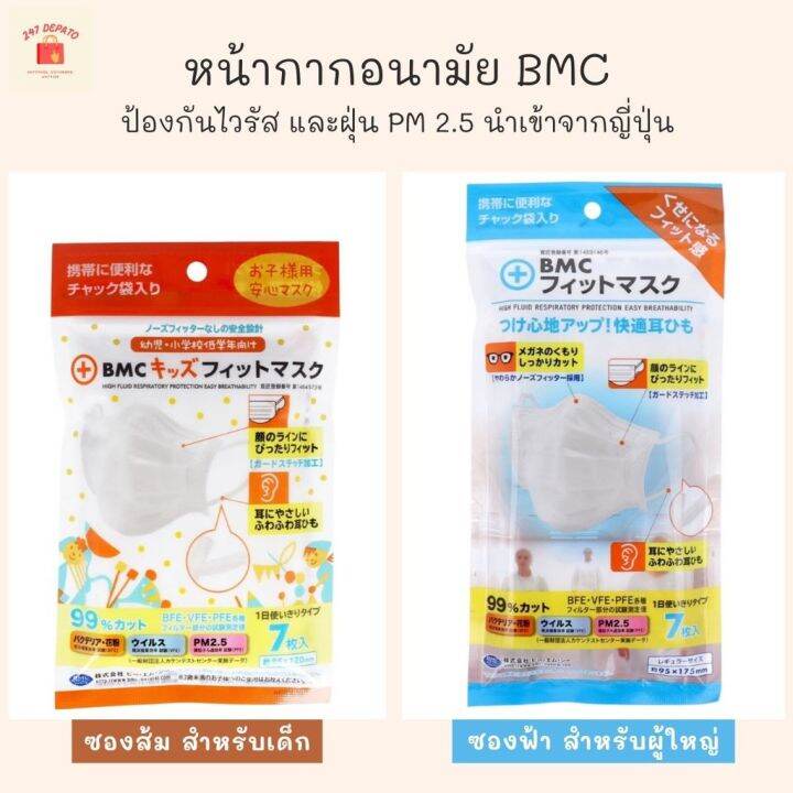 หน้ากากเด็ก-bmc-fit-mask-หน้ากากอนามัย-ผู้ใหญ่-และเด็ก-พร้อมส่งทันที-หน้ากาก-pm-2-5-หน้ากากกันไวรัส