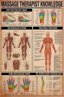 นวดบำบัดความรู้ผ้าใบผนังศิลปะอารมณ์ปวดแผนภูมิเท้านวดกดจุดฝ่าเท้าแผนภูมิกระดูกสันหลังคอลัมน์โปสเตอร์ตกแต่งบ้านสำหรับห้องนั่งเล่น Abstra...
