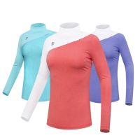 PGM Women Golf T-Shirt Autumn and Winter Warm Long-sleeved Sports Jersey Moisture-wicking with Stand-up Collar YF447