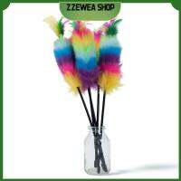 Zewea แท่งสั้นแบบโต้ตอบสำหรับแมวทีเซอร์จับแมวฝึกสีรุ้งแสนสนุกหยอกเย้าแมวสัตว์เลี้ยงของเล่น