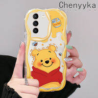 Chenyyyka เคสปลอกสำหรับ Samsung Galaxy S21 FE S21บวกกับ S21 S20พิเศษ FE น่ารักหมีน้ำผึ้งสีสันสดใสน่ารักเนื้อครีมนิ่มเคสมือถือกันกระแทกแบบใสที่สร้างสรรค์ปลอกป้องกันซิลิโคนโปร่งใสลายกล้องถ่ายรูป