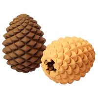 Pet Slow Feeder Interactive Rubber Teeth Cleaning For Aggressive Dog Chew Toy Reduce Boredom Pine Cone Shape Treat Dispenser Toys