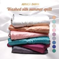 Abraca Dabra Factory price Silk Blanket Silky Cooling Thin Quilt Smooth Blankets Solid Comforter Can machine-wash Bed Cover Single/Queen/King Size