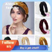 ALDRICH FASHION สีทึบวินเทจ ผ้ากำมะหยี่กำมะหยี่ อุปกรณ์เสริมผม ฟองน้ำ Headwear ที่คาดผมสตรี ที่คาดผมฤดูใบไม้ร่วงฤดูหนาว ที่คาดผม